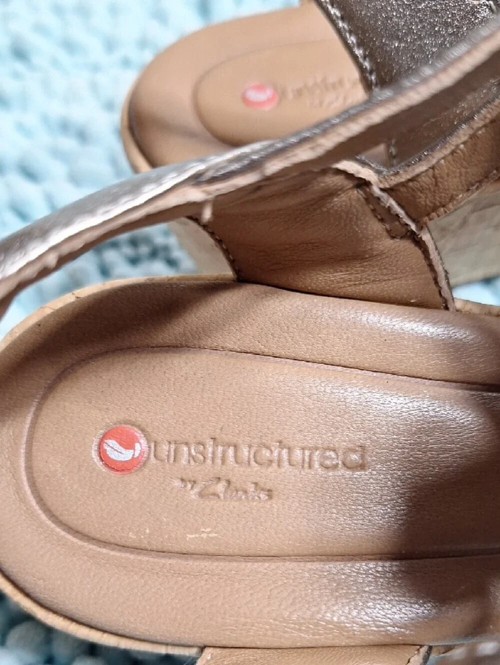 Clarks Metallic Silver Cork Wedge Sandals
